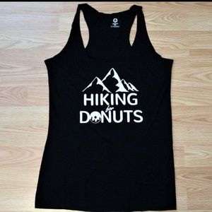 Hiking for Donuts Screen printing. Tank top